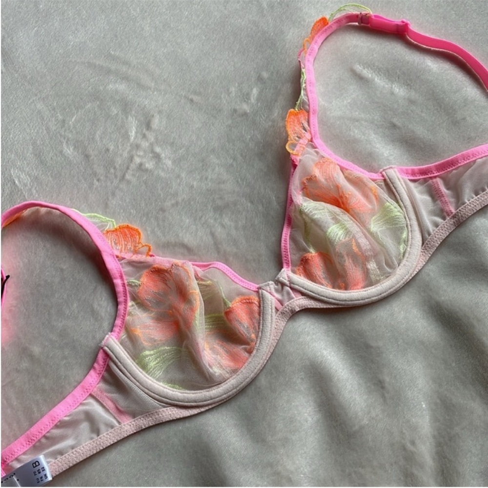 Marie Jo Women's Embroidered Bra - Pink and Orange - Picture 10 of 12